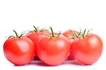 Tomatoes on a white background