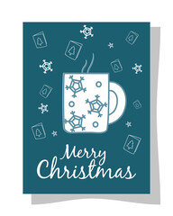 merry christmas chocolate mug and cards vector design
