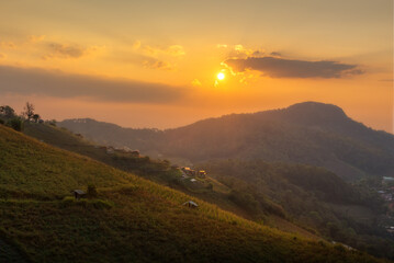 Mon jam view in thailand with sunlight sky