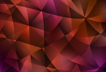 Dark Red vector polygon abstract backdrop.