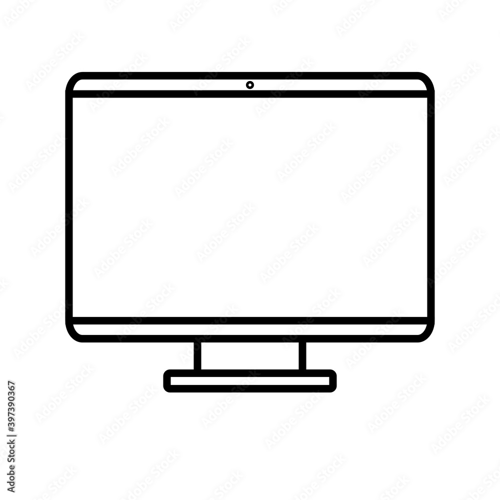 Poster digital smart rectangular computer with a monitor, laptop isolated on a white background. concept: c