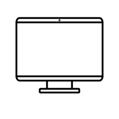 digital smart rectangular computer with a monitor, laptop isolated on a white background. Concept: computer digital technologies