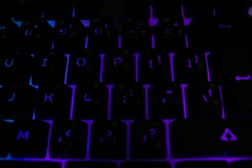 Back lighted computer gaming keyboard with versatile color schemes