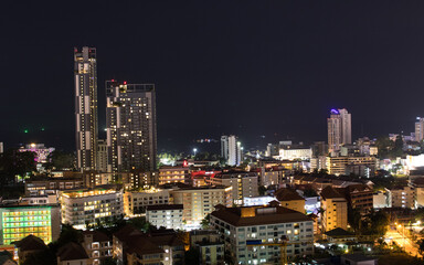 the cityscape of  Pattaya in the night