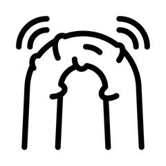 flexible insulation bursts optical fiber black icon vector. flexible insulation bursts optical fiber sign. isolated symbol illustration