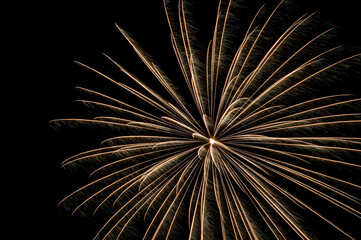 Colorful festive fireworks in the night sky