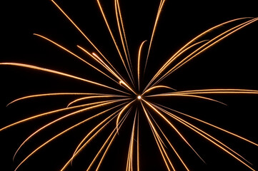 Beautiful sparkling holiday fireworks in the night sky