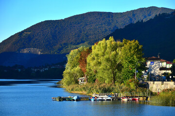 Fototapeta na wymiar Lago di Éndine near Ranzanico. Lombardy, Italy.