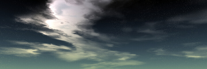 Naklejka na ściany i meble Alien Planet Sky. Panorama. 3D rendering