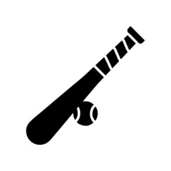 Baseball bat sports glyph icon