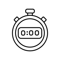 stop watch icon on a white background line icon