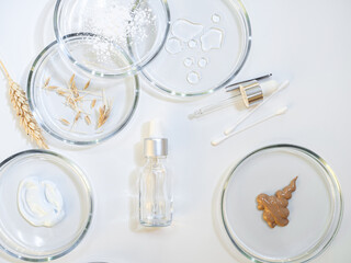 Serum for skin care, eco-friendly production of skin care cosmetics.
