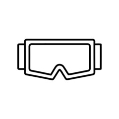 Goggles skiing water sports line icon