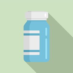Measles pill jar icon. Flat illustration of measles pill jar vector icon for web design