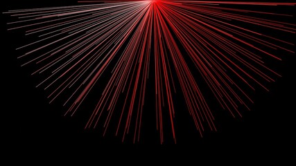 Spread Red Artistic Wire Light from Above in Dark Background. 3D Illustration minimal background