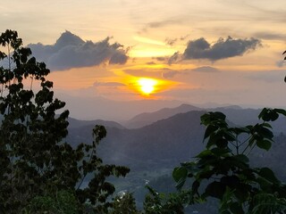 sunset in the mountains