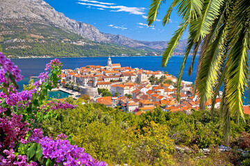 Historic town of Korcula panoramic view
