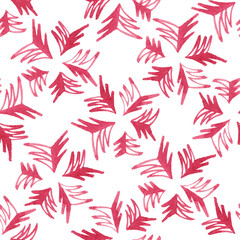 Seamless pattern with watercolor red Christmas trees. Idea for tesktile, napkins, packaging. Picture in high resolution 5000 * 5000 pixels