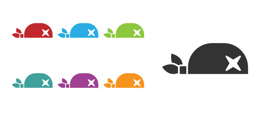 Black Pirate bandana for head icon isolated on white background. Set icons colorful. Vector.