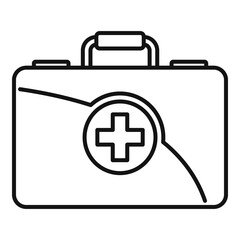 First medical aid kit icon. Outline first medical aid kit vector icon for web design isolated on white background