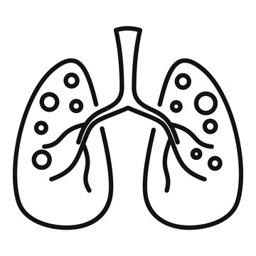 recommend clip art: Lungs measles icon. Outline lungs measles vector icon for web design isolated on white background
