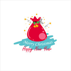 Merry christmas vector template design illustration