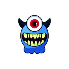 Cute monster logo. Monster logo character template vector. Character logo template.