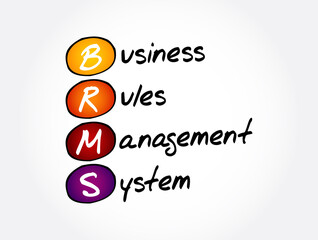 BRMS - Business Rules Management System acronym, concept background