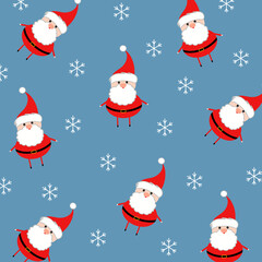 Seamless cute Santa Claus pattern