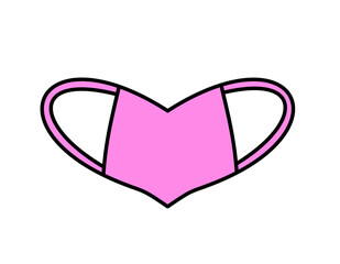 ハートの形のマスク(ピンク線)