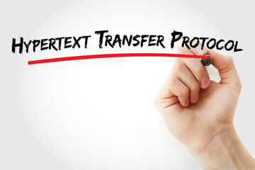 Hypertext Transfer Protocol text with marker, concept background - obrazy, fototapety, plakaty