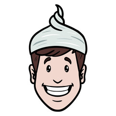 man with aluminum hat. comic, head, avatar.