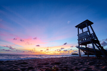 Beautiful landscape. Sunset on tropical beach.