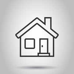 Building icon in flat style. Home vector illustration on white isolated background. House business concept.