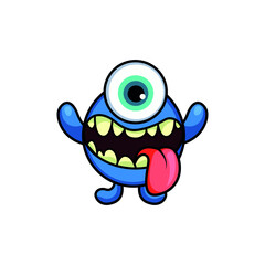 Cute monster logo. Monster logo character template vector. Character logo template.