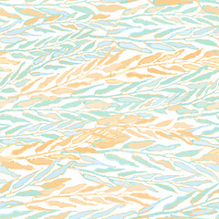 Vector seamless background with colorful watercolor illustration of foliage and plants. Can be used for wallpaper, pattern fills, web page, surface textures, textile print, wrapping paper