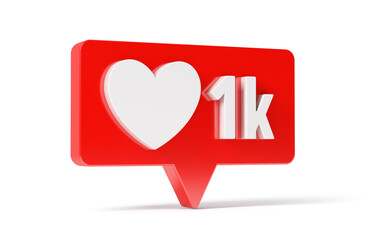 Social Media Network Love and Like Heart Icon, 1 k