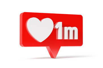 Social Media Network Love and Like Heart Icon, 1 m