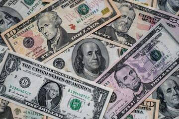American dollars banknotes background