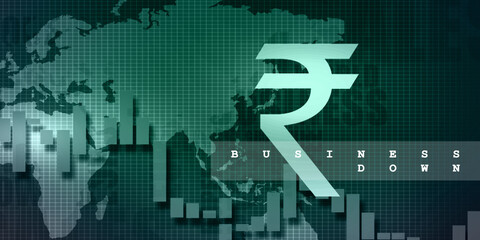Rupee currency . 2D rendering illustration
