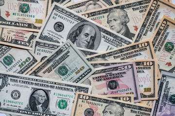 American dollars banknotes background