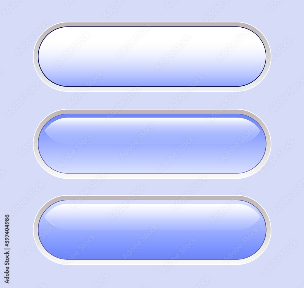 Poster buttons light blue isolated, interesting navigation panel for website, editable vector illustration.