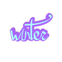 Obraz premium Winter, calligraphy lettering, season graphic design template, vector illustration