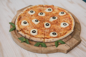 mozzarella pizza halloween