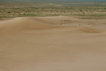 Fototapeta na wymiar sand dunes view, Gobi desert, Mongolia 