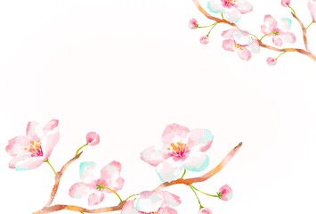 Fototapeta na wymiar 優しいタッチの桜のフレーム