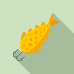 Fish bait catch icon. Flat illustration of fish bait catch vector icon for web design