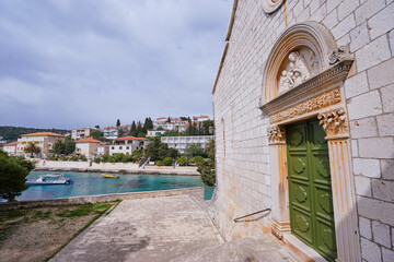 The  Franciscan Monastery  on Hvar Old Town Sea Promenade in Croatia.