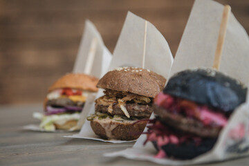 three burgers