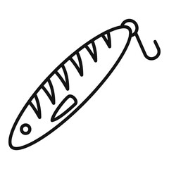 Fish bait icon. Outline fish bait vector icon for web design isolated on white background
